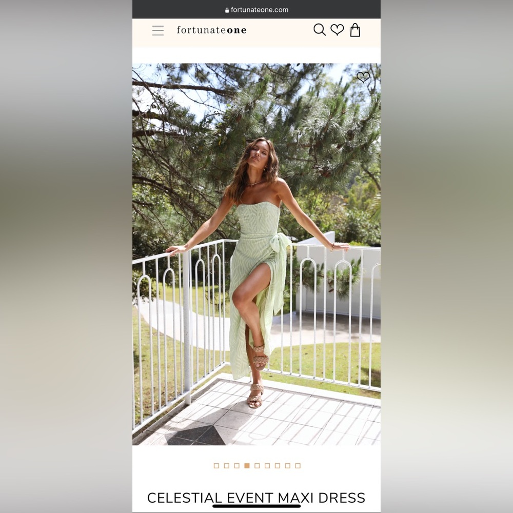 Celestial Event Maxi Dress Green, L, Fortunate One